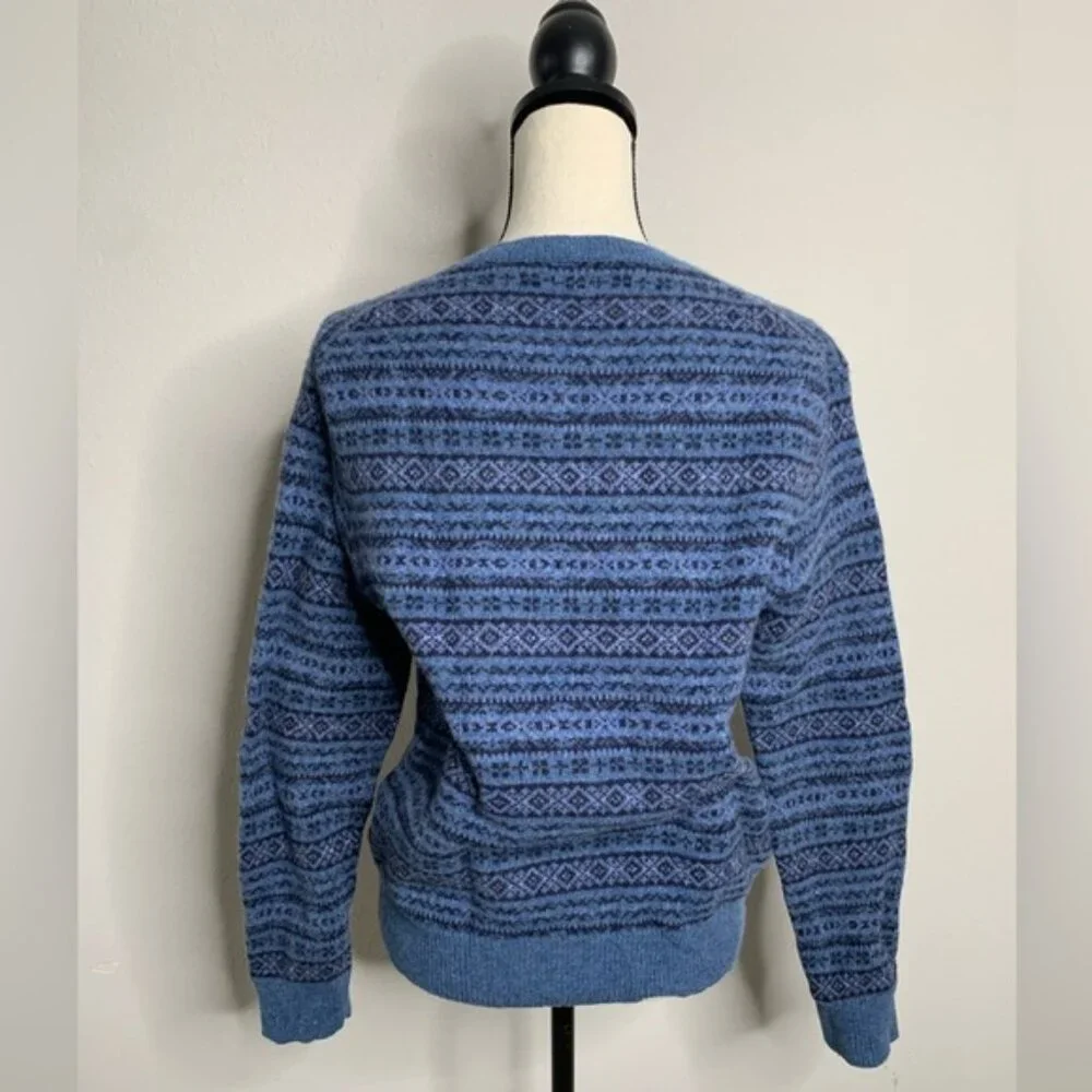 Polo Ralph Lauren Blue Fair Isle Wool Sweater
